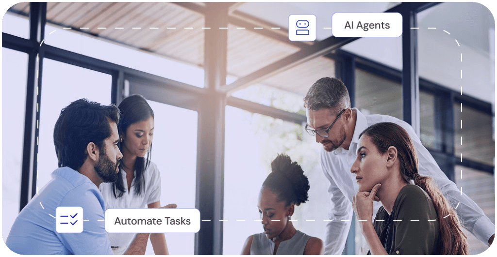 Team deploying AI agents with Automate Tasks overlay